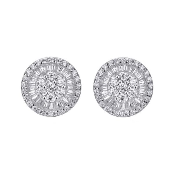 Big Round Zircon-encrusted Stud Earrings - Image 5
