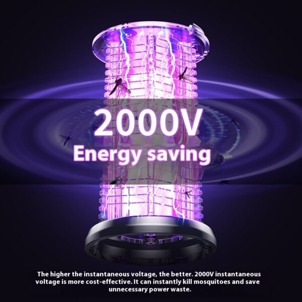 2in1 Mosquito Killer Lamp Electric Fly Catcher USB Rechargeable Electric Mosquito Swatter Electric Fly Trap With Night Light S0S Emergency Light Mosquito Killer Terrace Camping - Image 2