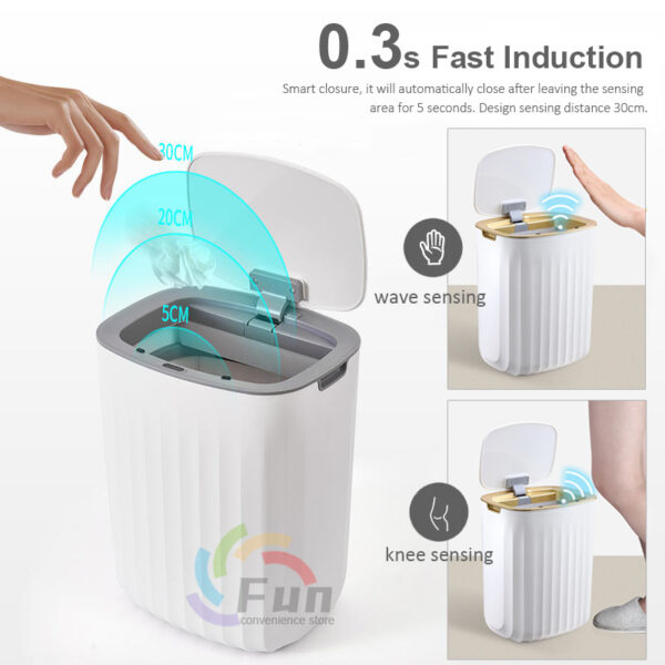 Smart Trash Can With Lid For Bedroom And Living Room Kitchen Storage Box Trash Can Induction Small Car Box Automatic Smart Dustbin Smart Trash Bin - Image 4