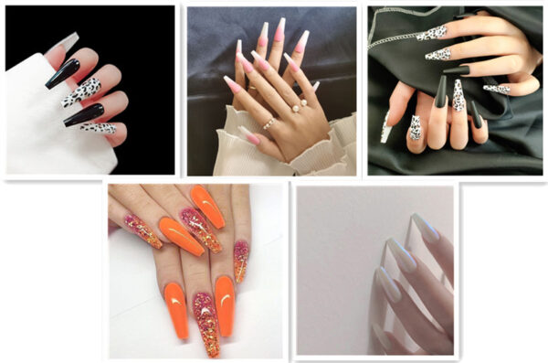 Long Ballet Nails With Flat And Pointed Water Droplets - Image 3