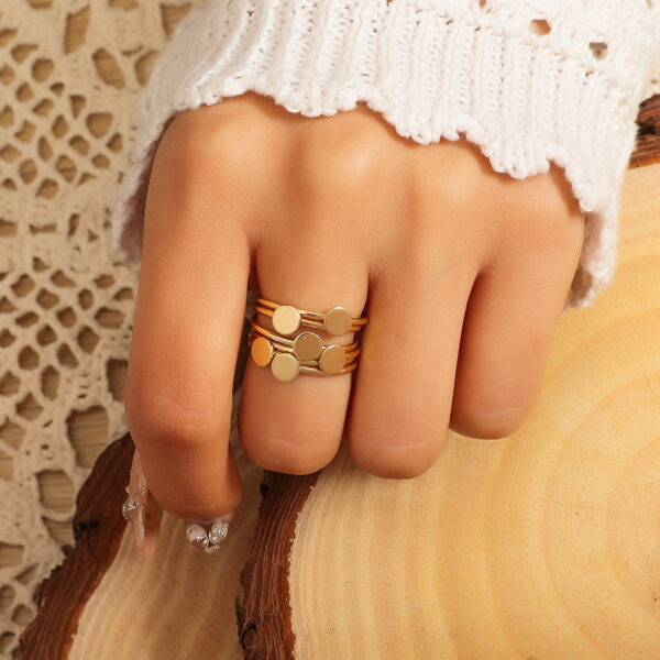 Simple Design Mori Normcore Style Alloy 6-piece Small Open Ring - Image 5