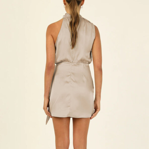 Elegant Halter Neck Dress Fashion Sleeveless Waist-tied Short Dresses For Evening Party Clothing Women - Image 7