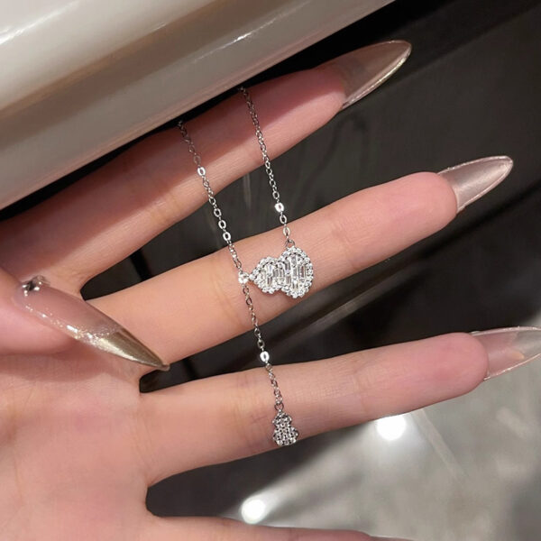 Full Rhinestone Tassel Gourd Necklace Women's Zircon Pendant Clavicle Chain - Image 5