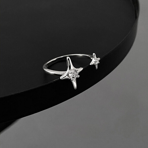 Cold Wind Special-interest Design Adjustable Eight-pointed Stars Ring For Women - Image 4