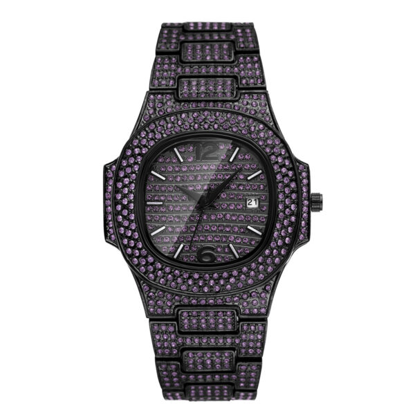 Niche Hip Hop Color Diamond Full Diamond Men's Watch - Image 5