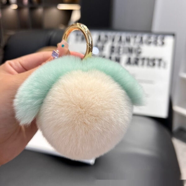 Peach Car Key Ring Pendant Plush Hang Decorations - Image 8