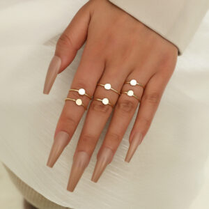 Simple Design Mori Normcore Style Alloy 6-piece Small Open Ring