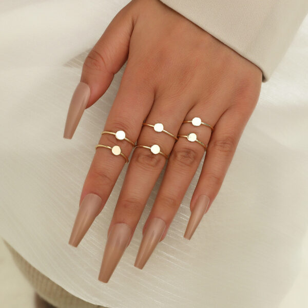 Simple Design Mori Normcore Style Alloy 6-piece Small Open Ring