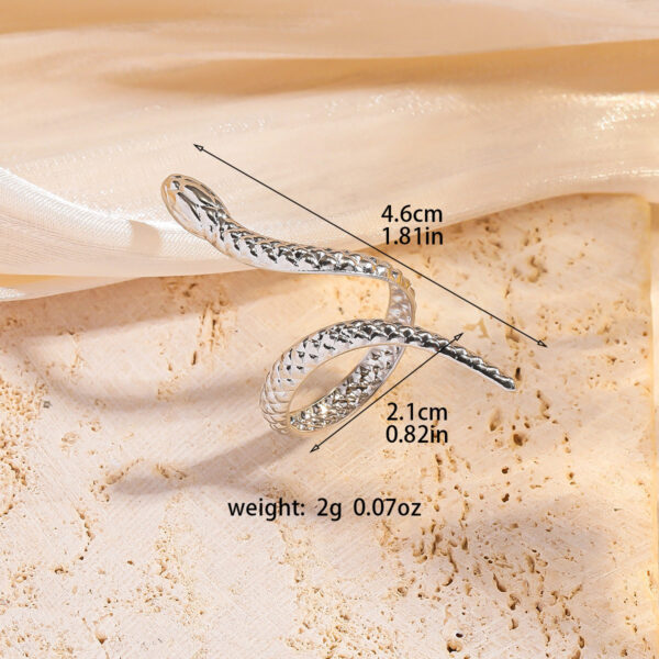 European And American Fashion Punk Goth Style Ring Snake-shaped Opening - Image 2