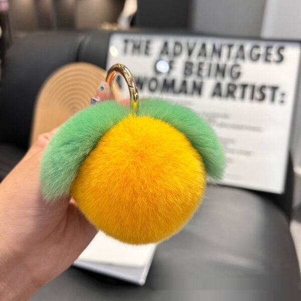 Peach Car Key Ring Pendant Plush Hang Decorations - Image 7