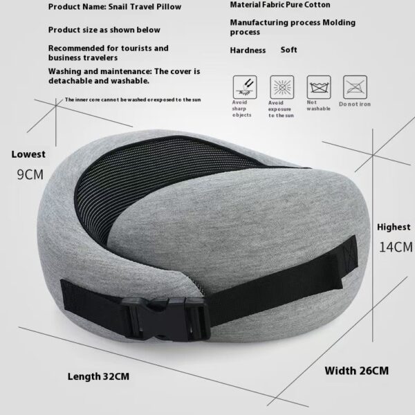 Soft Memory Foam Travel Neck Pillow U Shape Adjustable Support Comfortably Sleeping On Plane Car Office Noon Break - Image 3